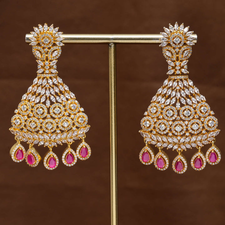 CZ Gold Finish Earrings