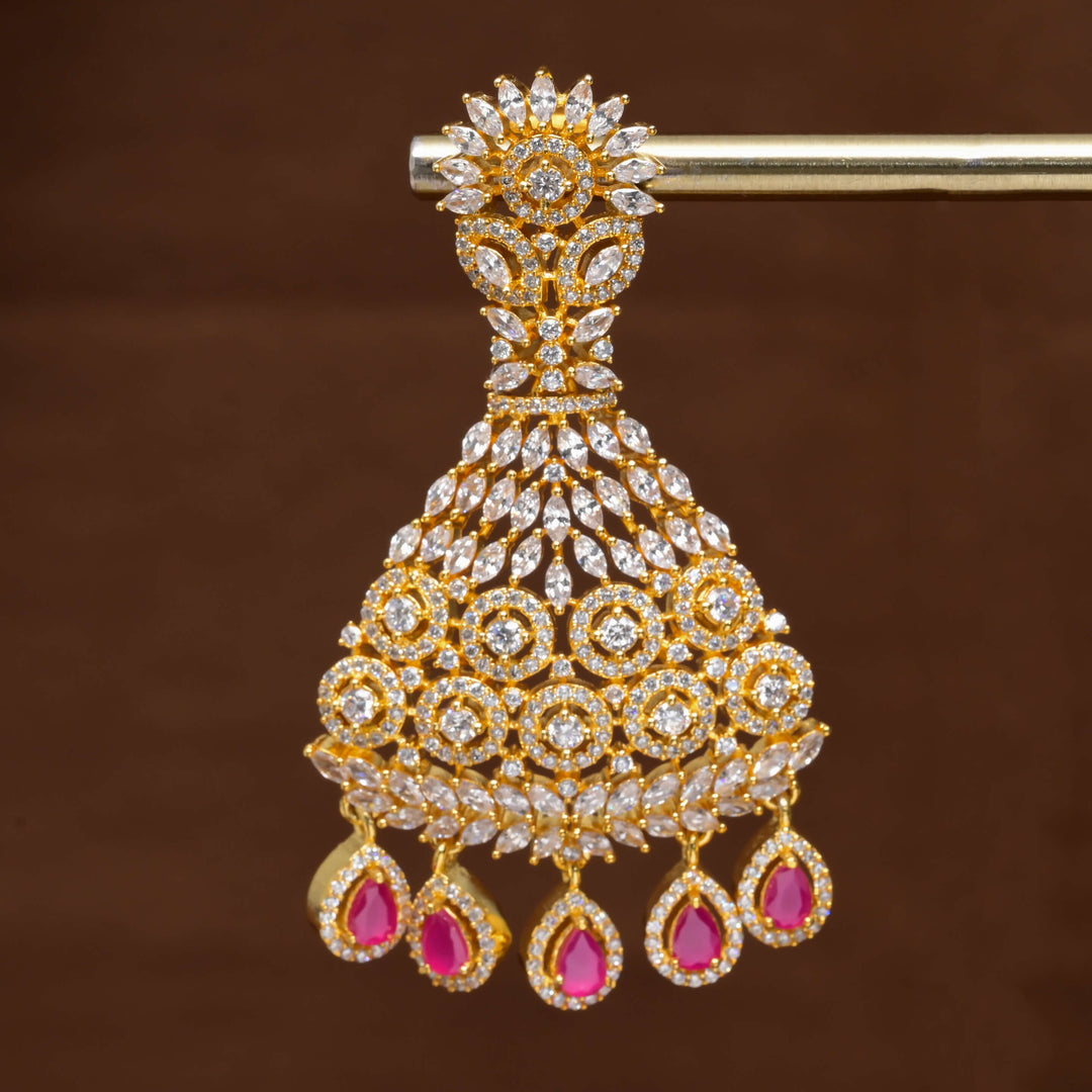 CZ Gold Finish Earrings