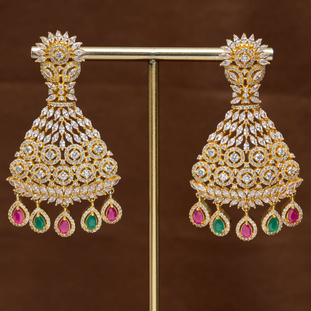 CZ Gold Finish Earrings