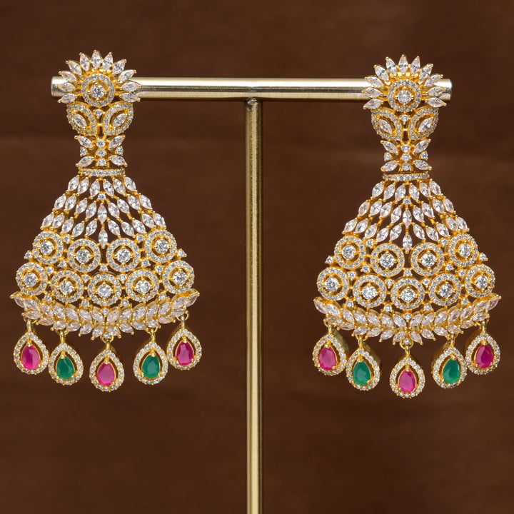 CZ Gold Finish Earrings
