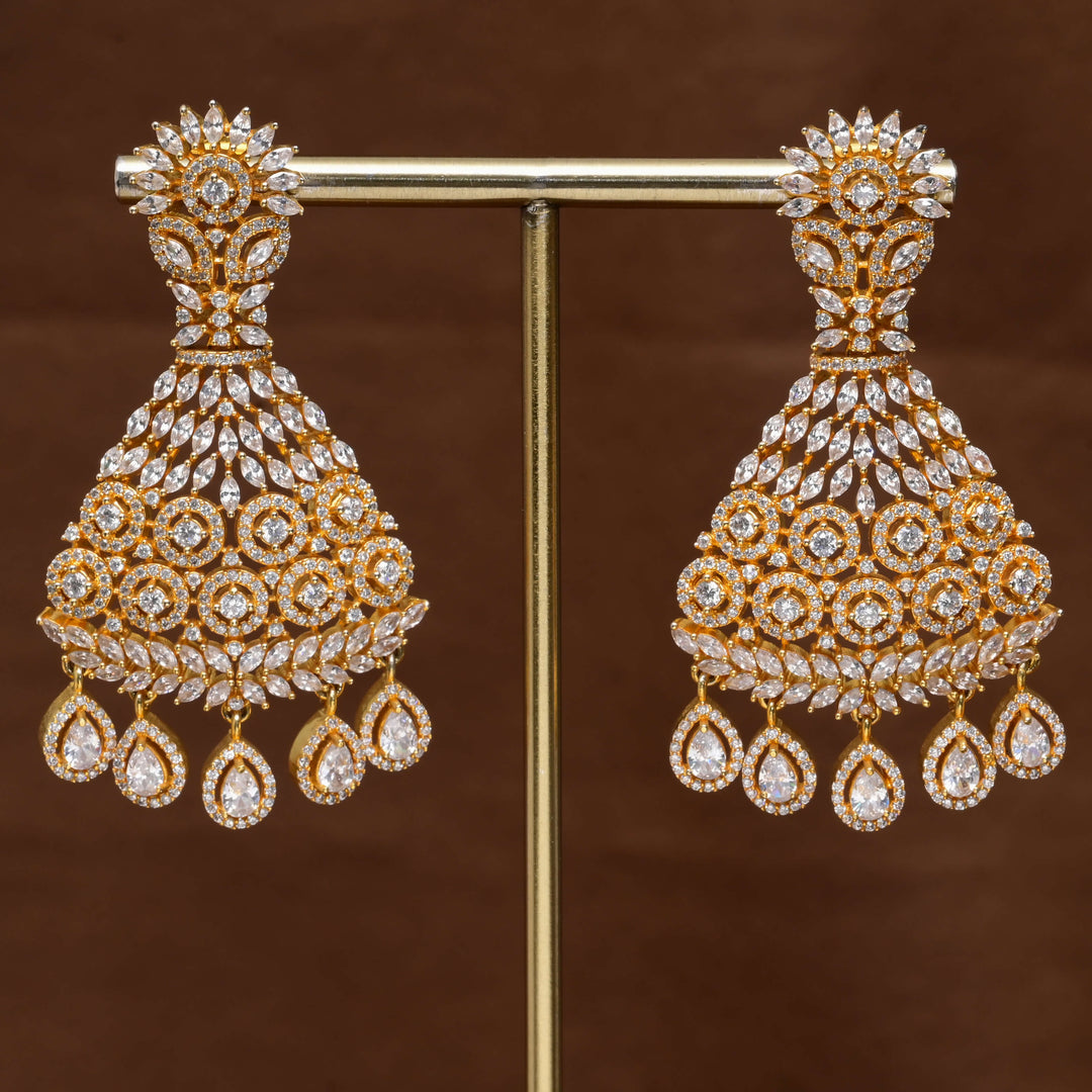 CZ Gold Finish Earrings