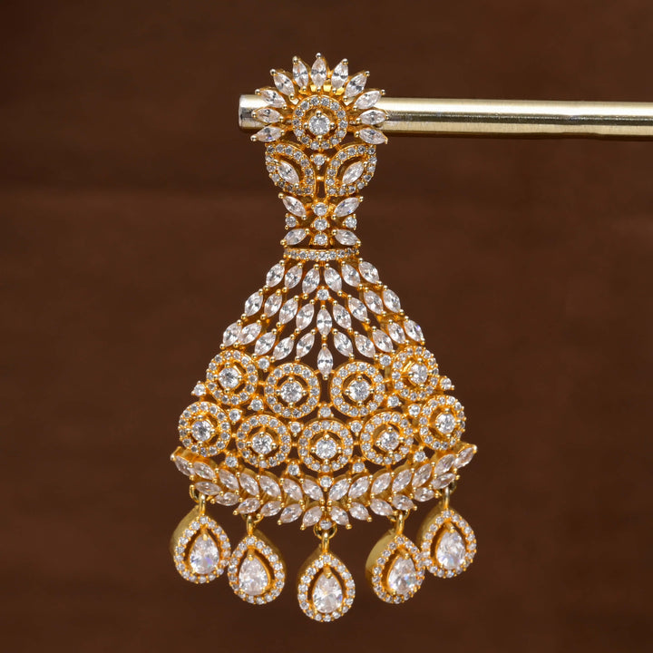 CZ Gold Finish Earrings