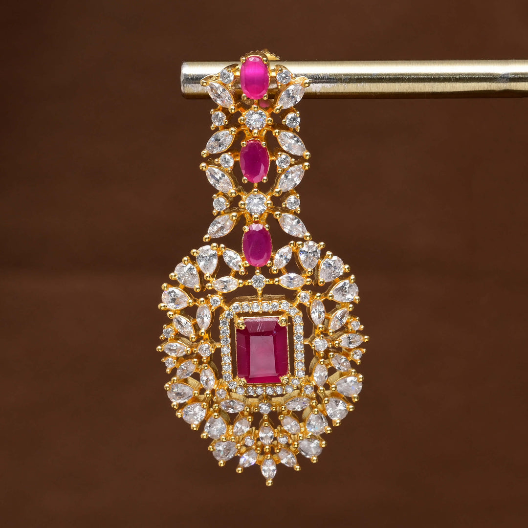 CZ Gold Finish Earrings