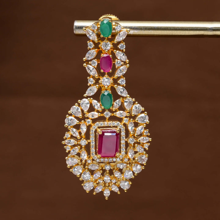 CZ Gold Finish Earrings