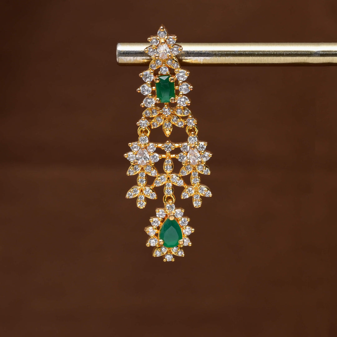 CZ Gold Finish Earrings