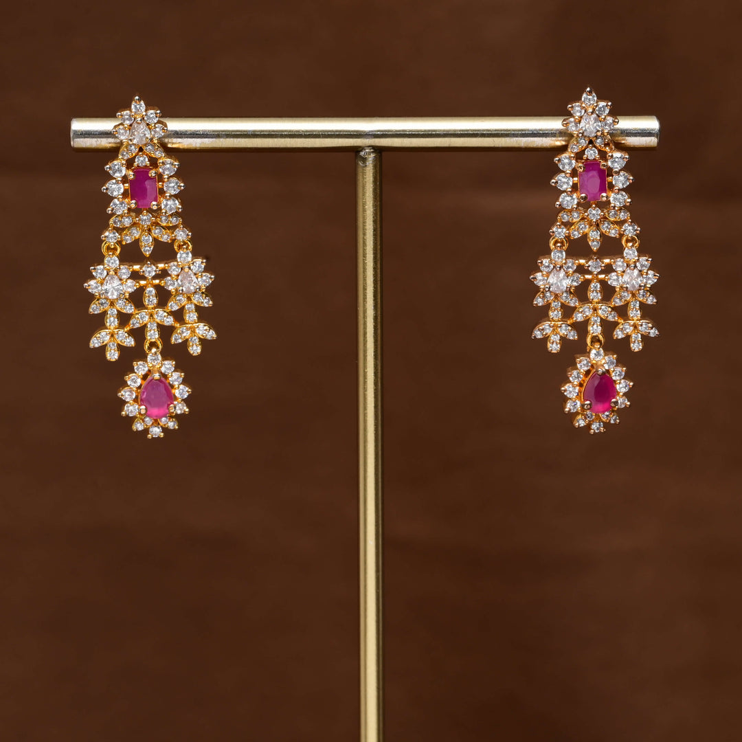 CZ Gold Finish Earrings