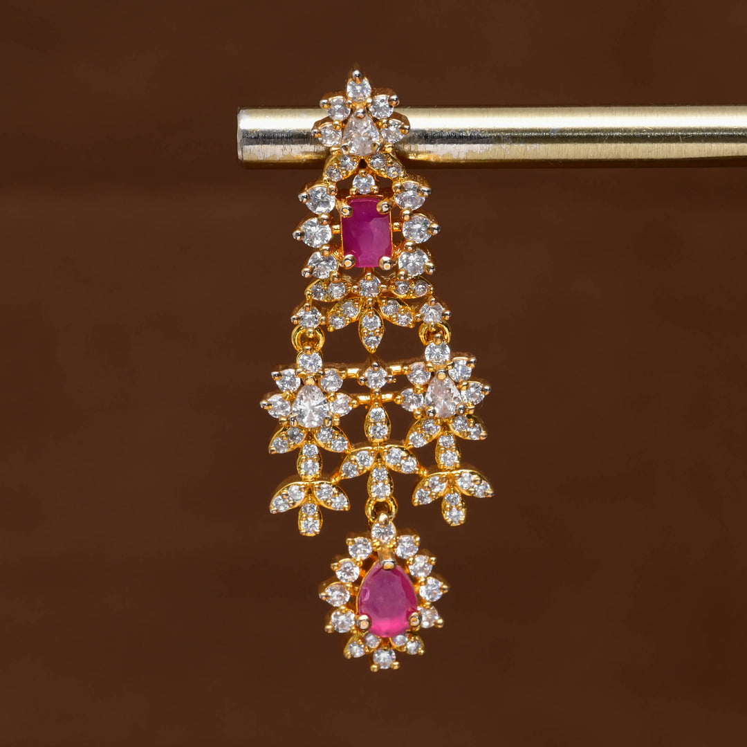 CZ Gold Finish Earrings