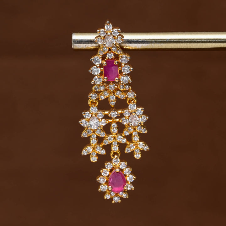 CZ Gold Finish Earrings