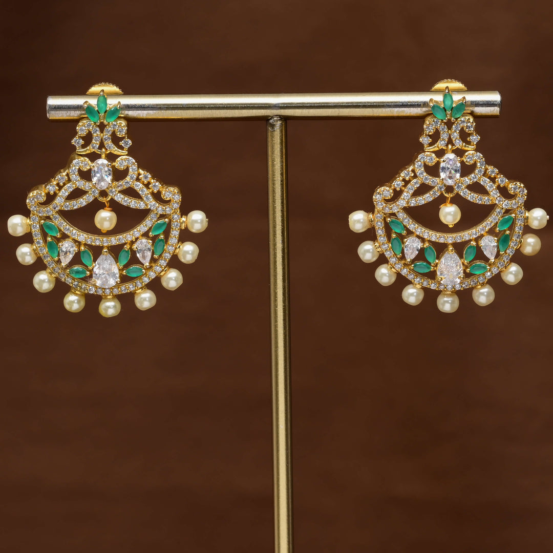 CZ Gold Finish Earrings