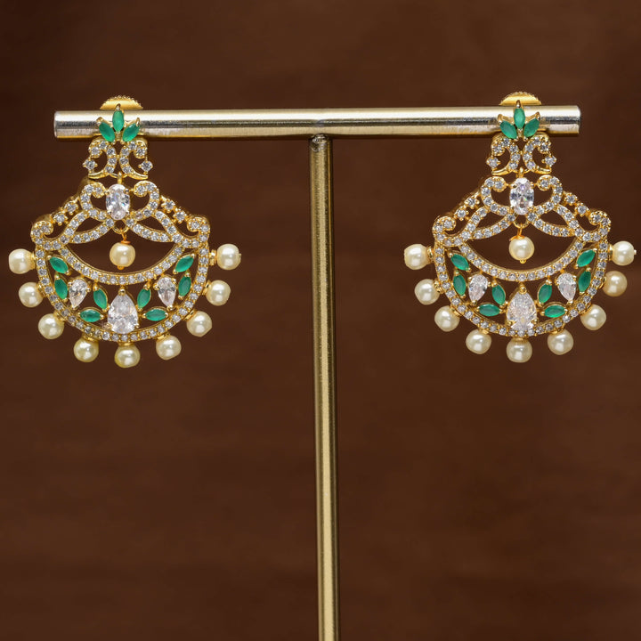CZ Gold Finish Earrings