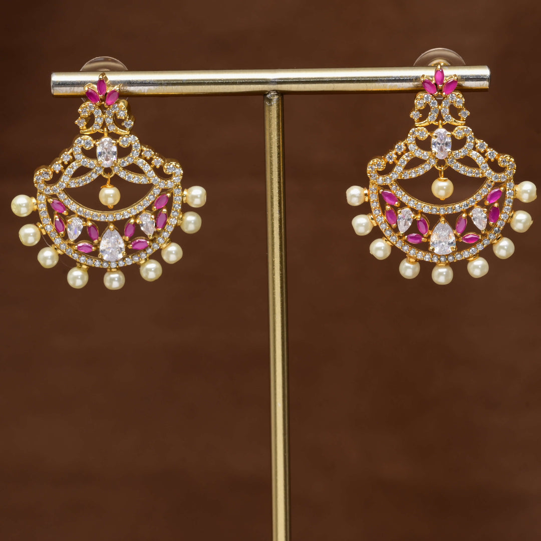 CZ Gold Finish Earrings