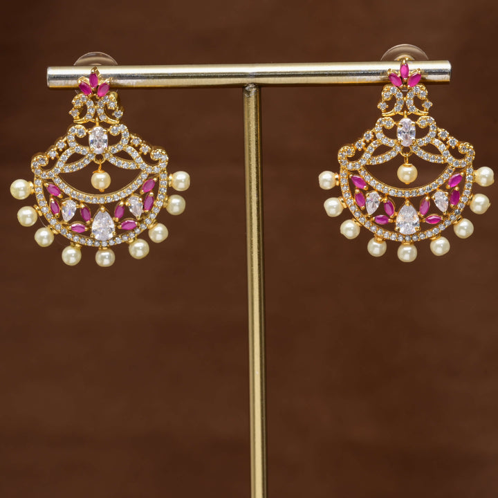 CZ Gold Finish Earrings