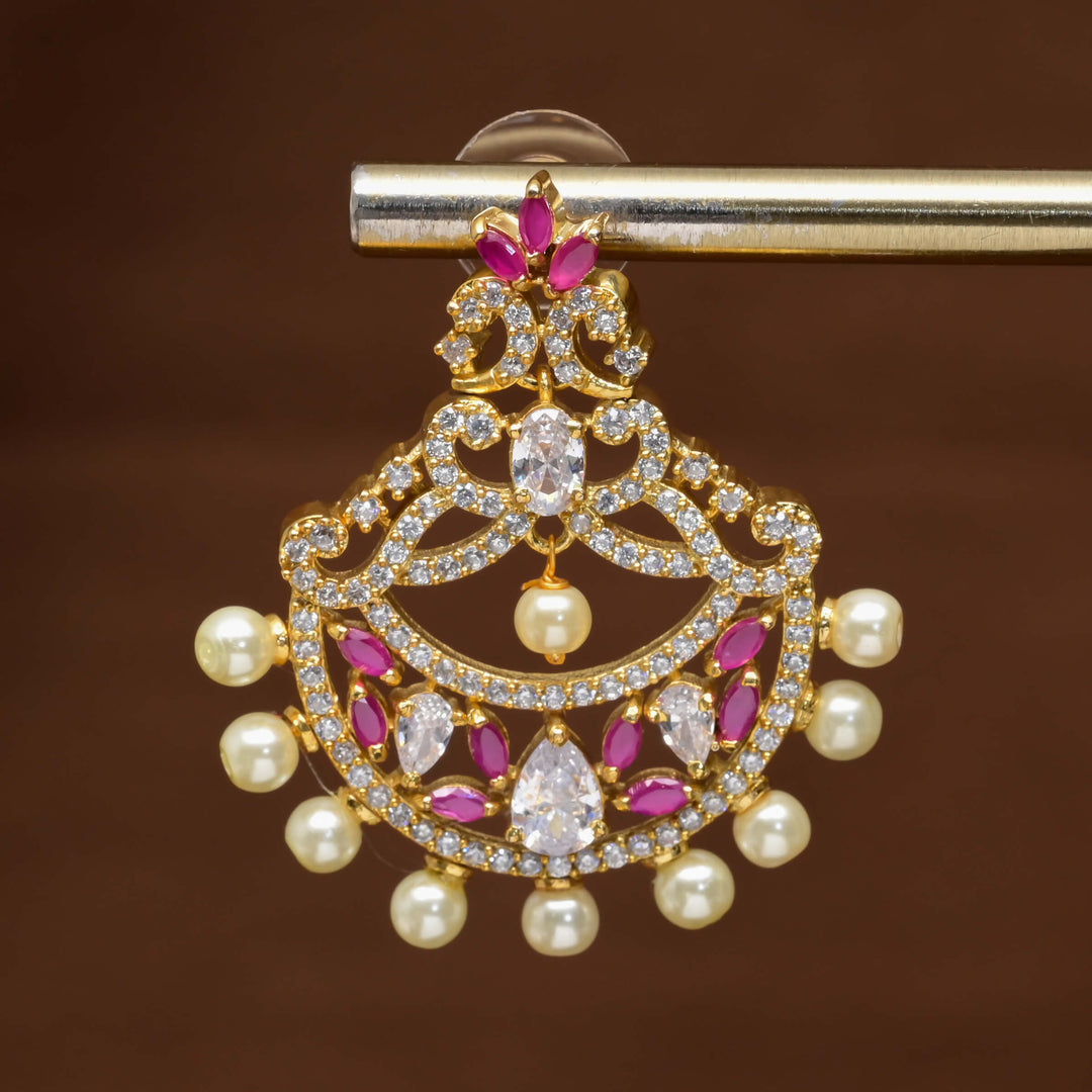 CZ Gold Finish Earrings