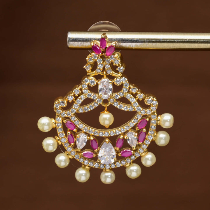 CZ Gold Finish Earrings