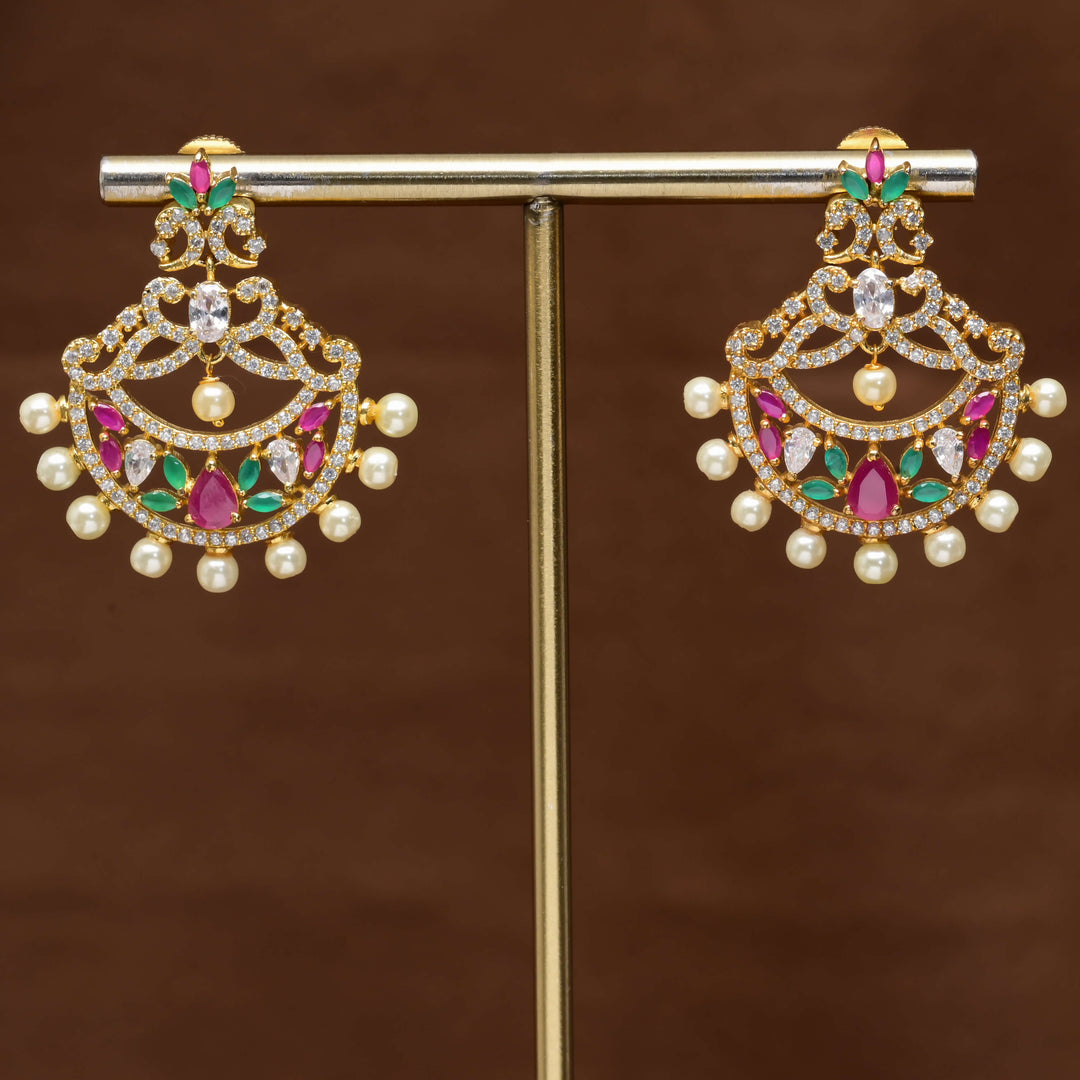 CZ Gold Finish Earrings