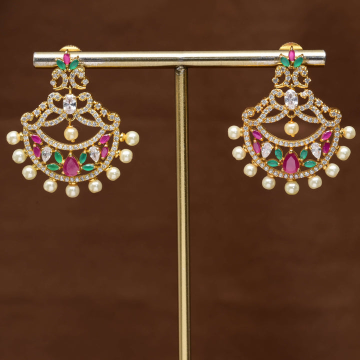 CZ Gold Finish Earrings