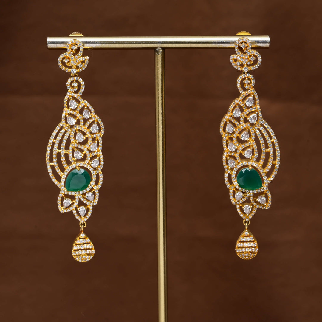 CZ Gold Finish Earrings
