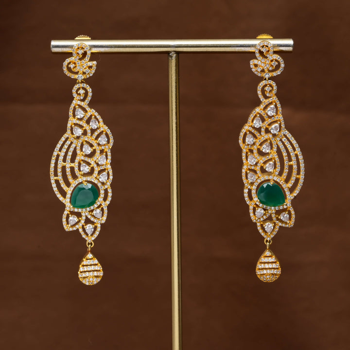 CZ Gold Finish Earrings