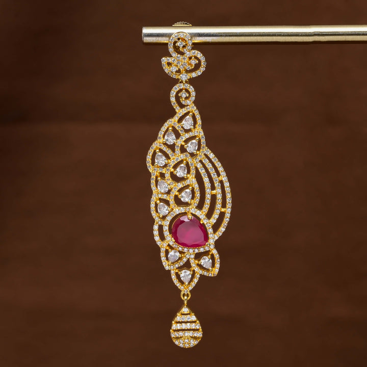 CZ Gold Finish Earrings