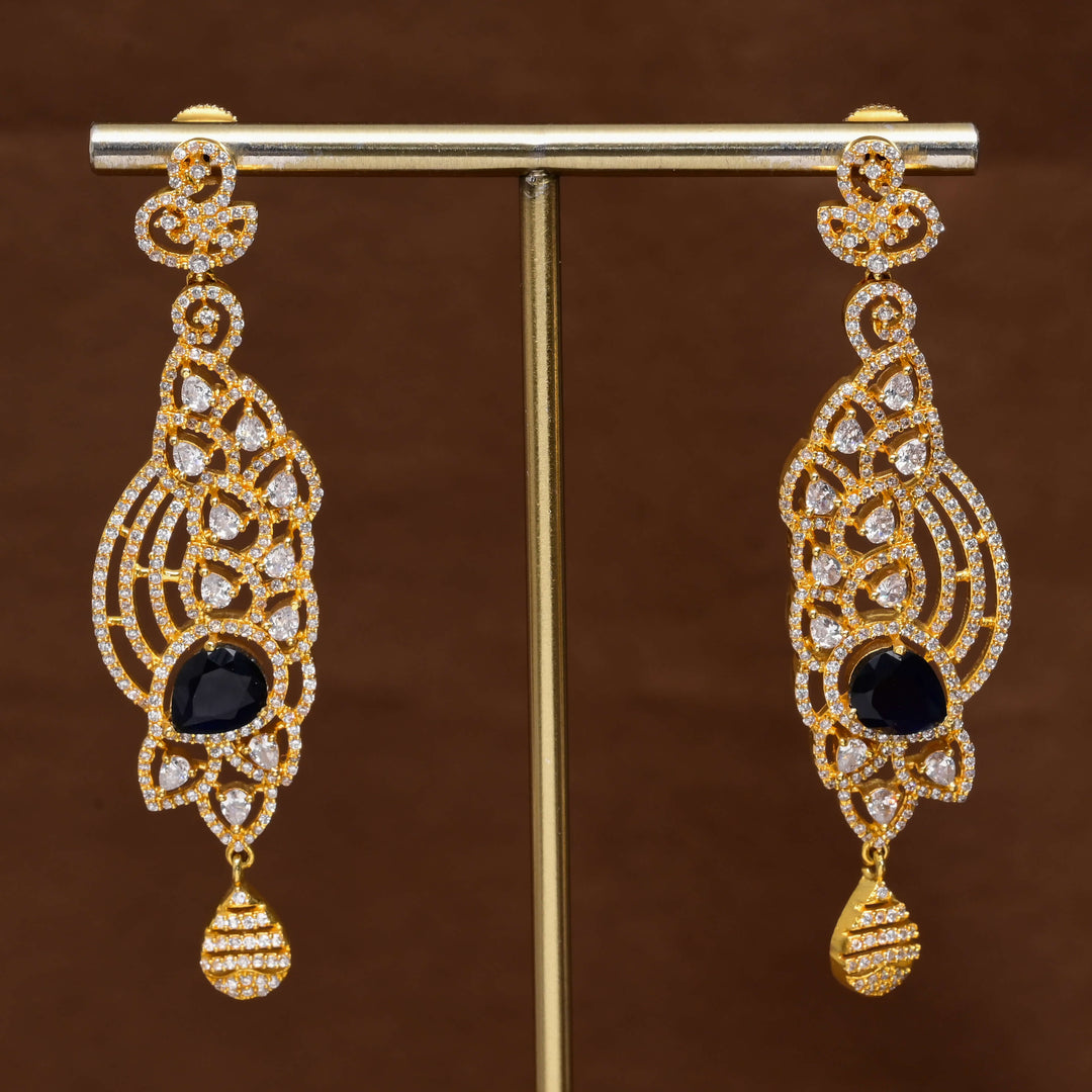 CZ Gold Finish Earrings
