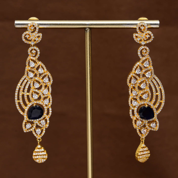 CZ Gold Finish Earrings