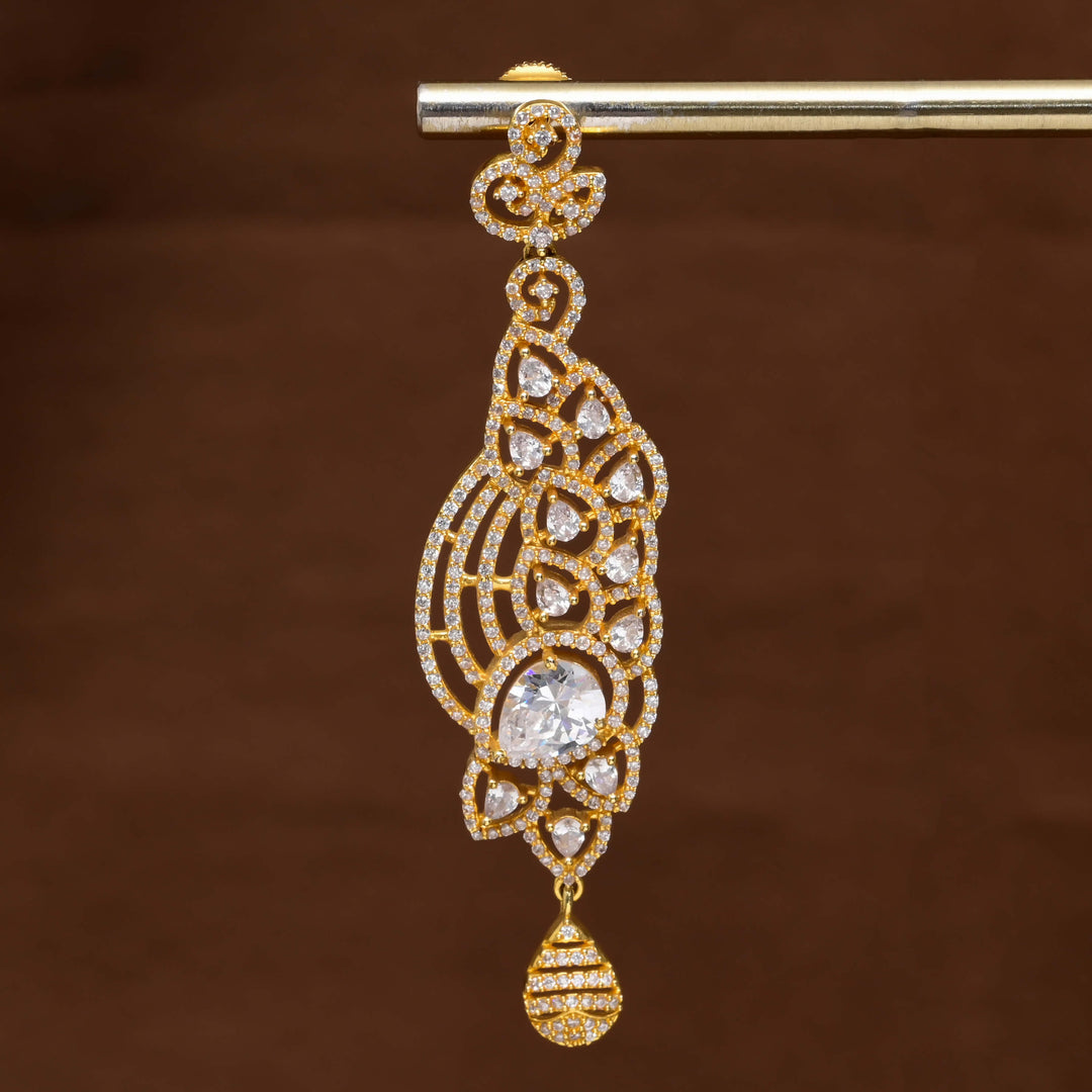 CZ Gold Finish Earrings