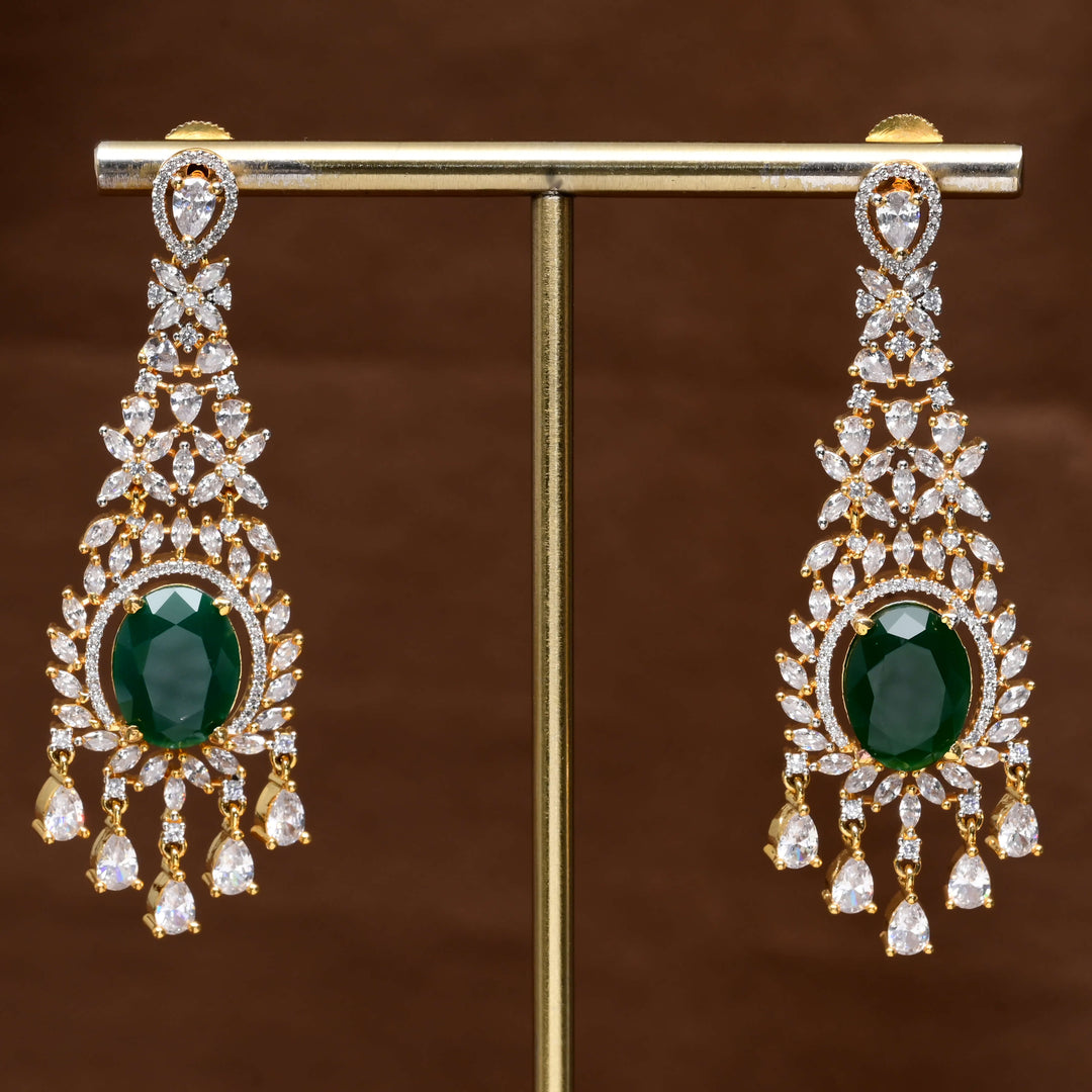 CZ Gold Finish Earrings