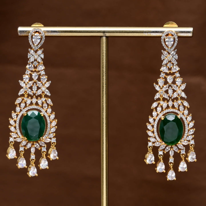 CZ Gold Finish Earrings