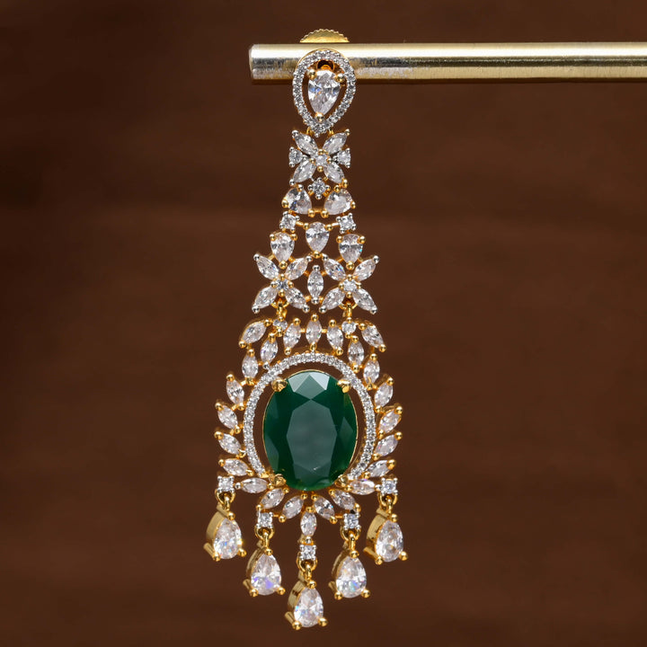 CZ Gold Finish Earrings