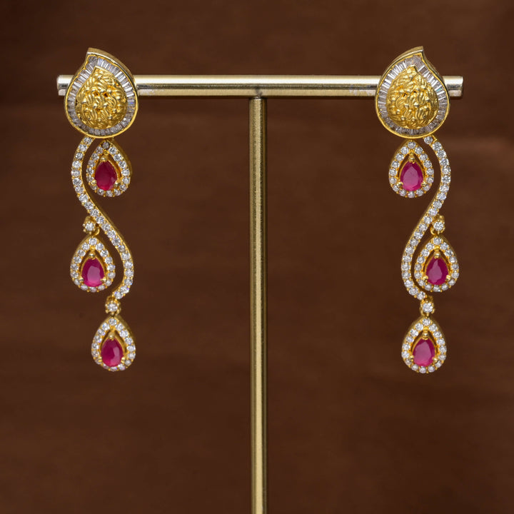 CZ Gold Finish Earrings