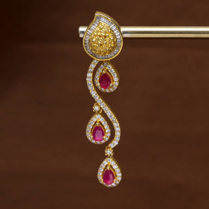 CZ Gold Finish Earrings