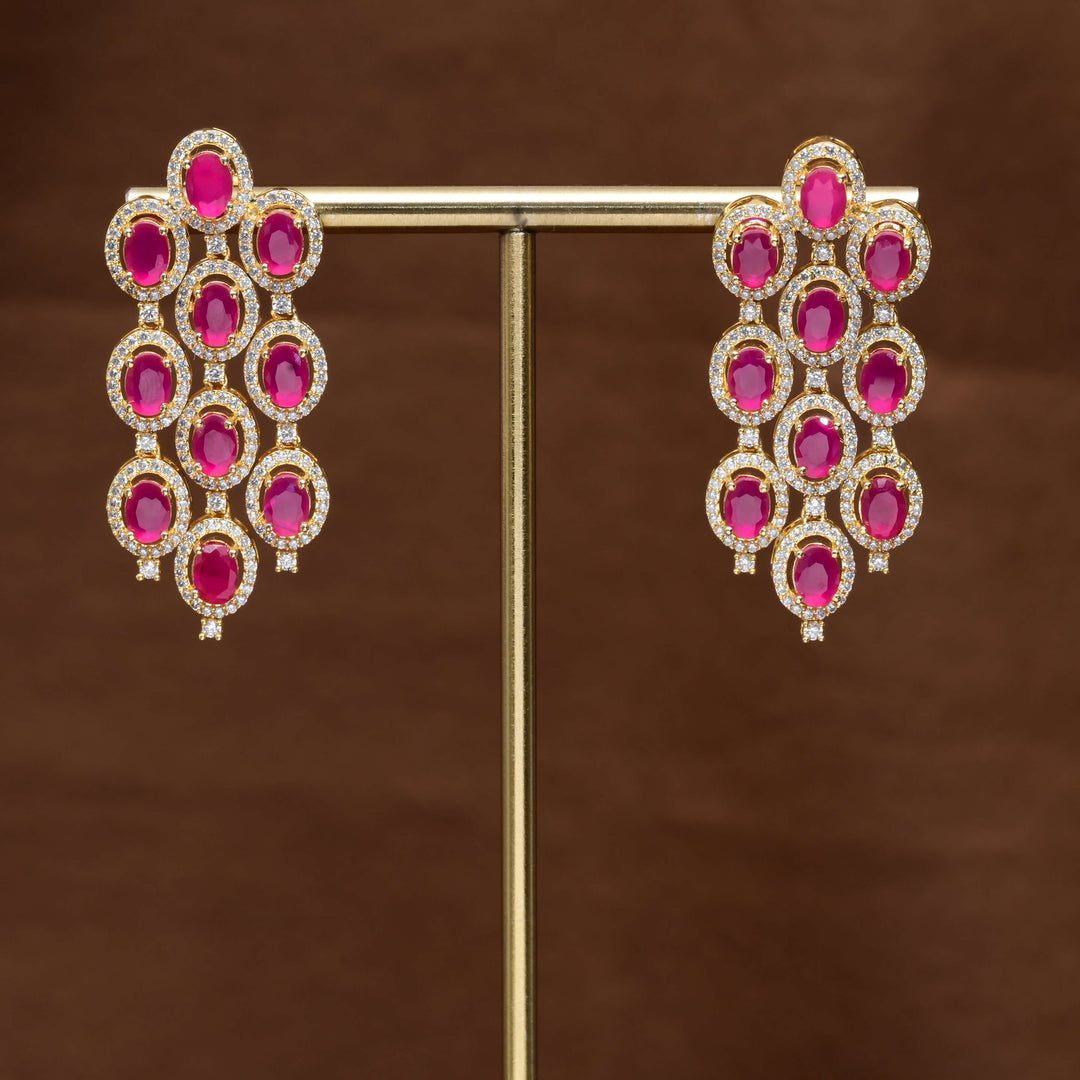 CZ Gold Finish Earrings