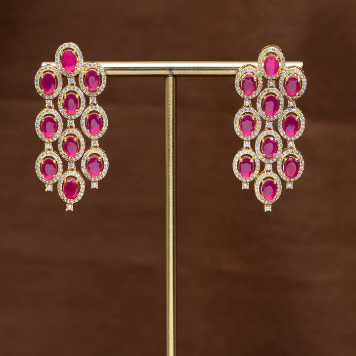 CZ Gold Finish Earrings