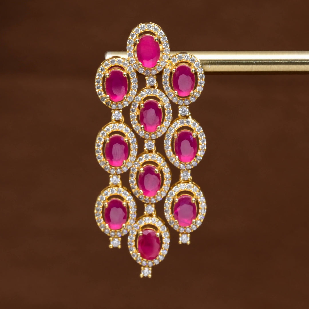 CZ Gold Finish Earrings