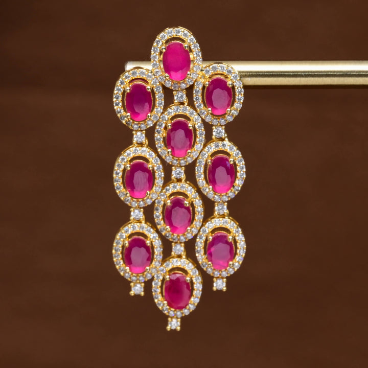 CZ Gold Finish Earrings