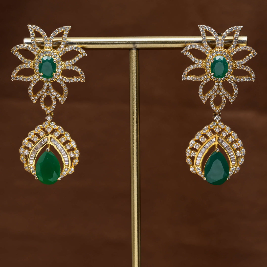 CZ Gold Finish Earrings