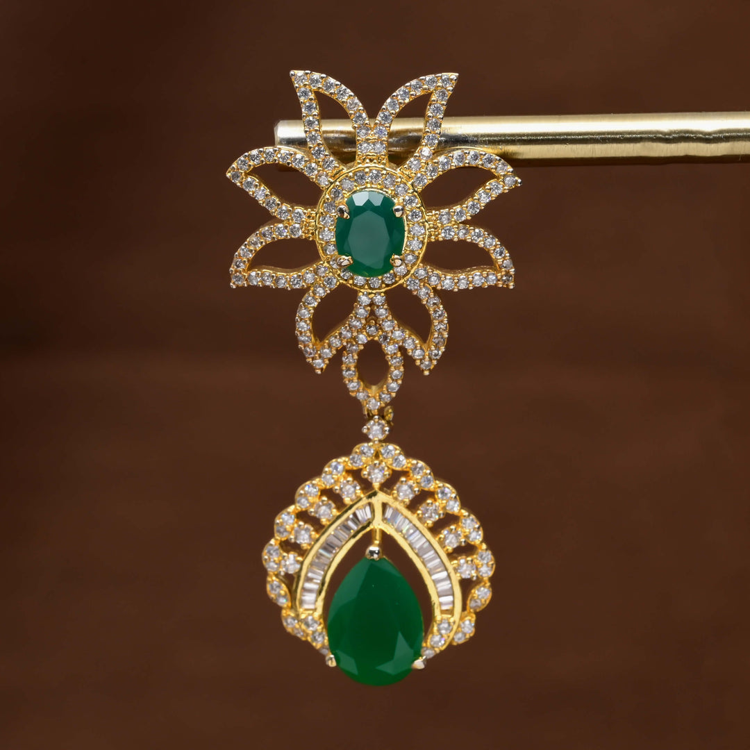CZ Gold Finish Earrings