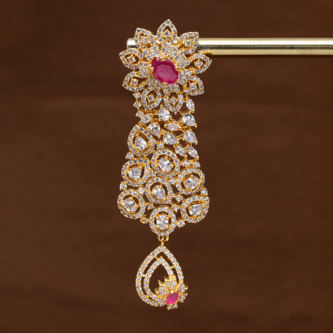 CZ Gold Finish Earrings