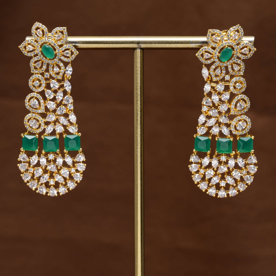 CZ Gold Finish Earrings