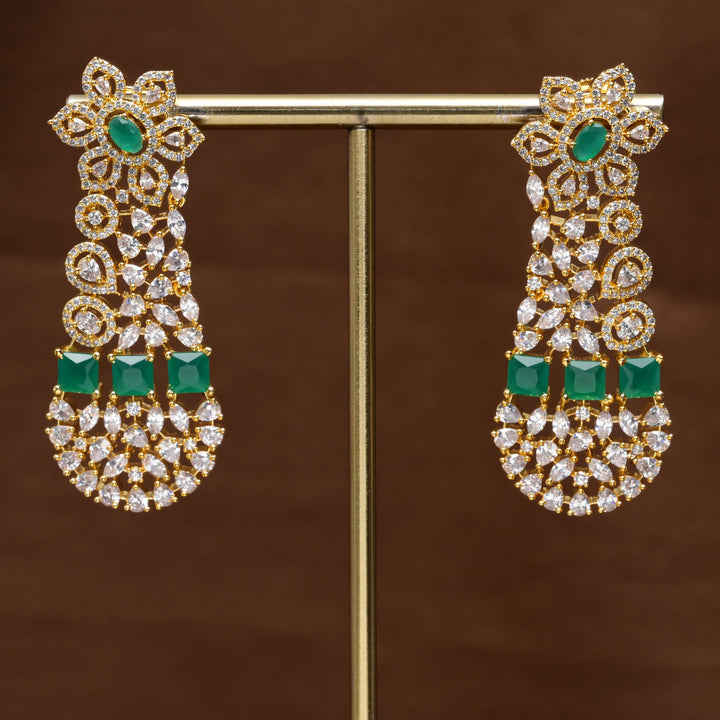 CZ Gold Finish Earrings