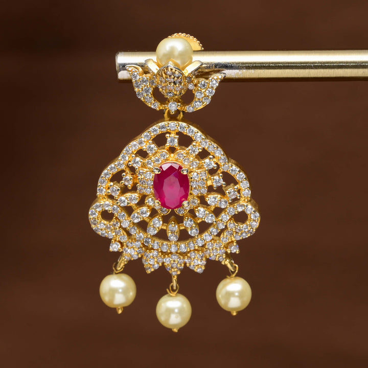 CZ Gold Finish Earrings