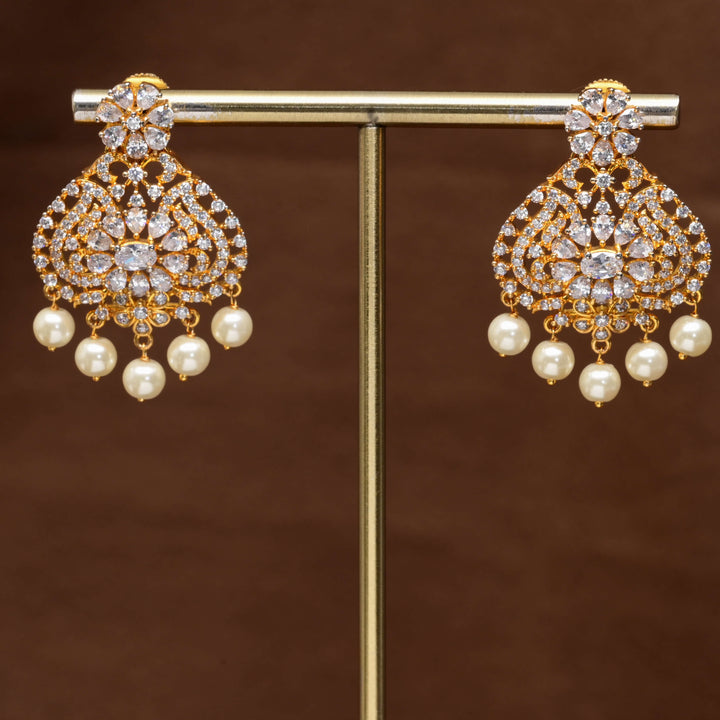 CZ Gold Finish Earrings