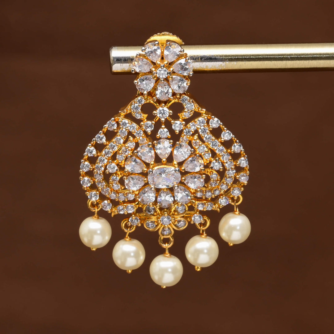 CZ Gold Finish Earrings