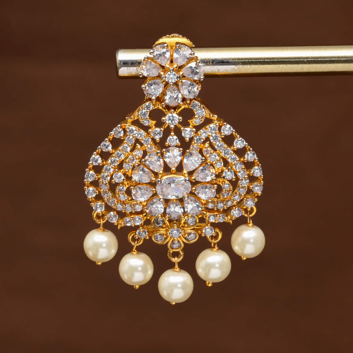CZ Gold Finish Earrings