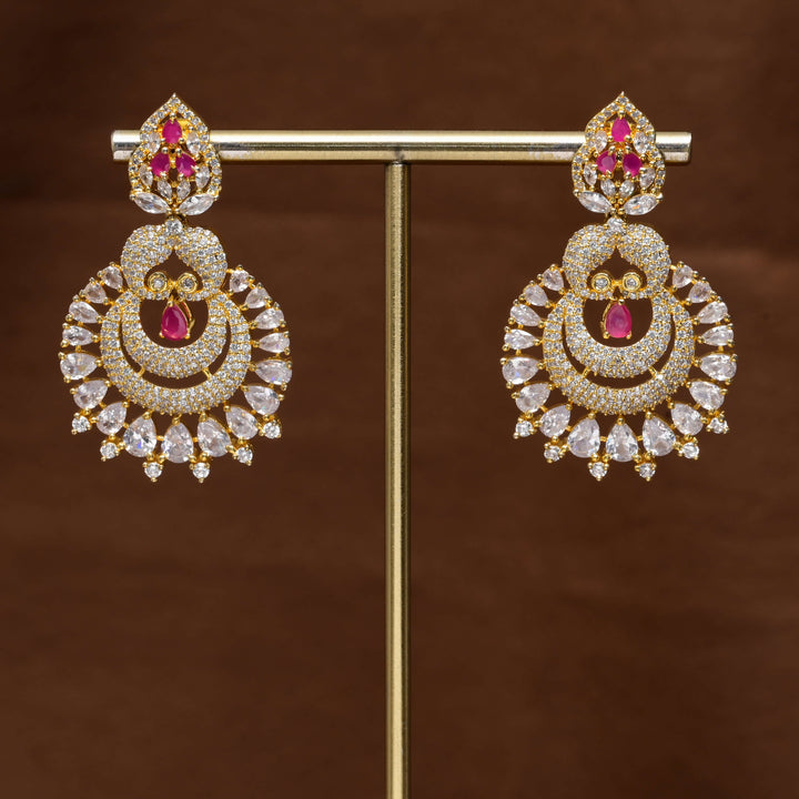 CZ Gold Finish Earrings