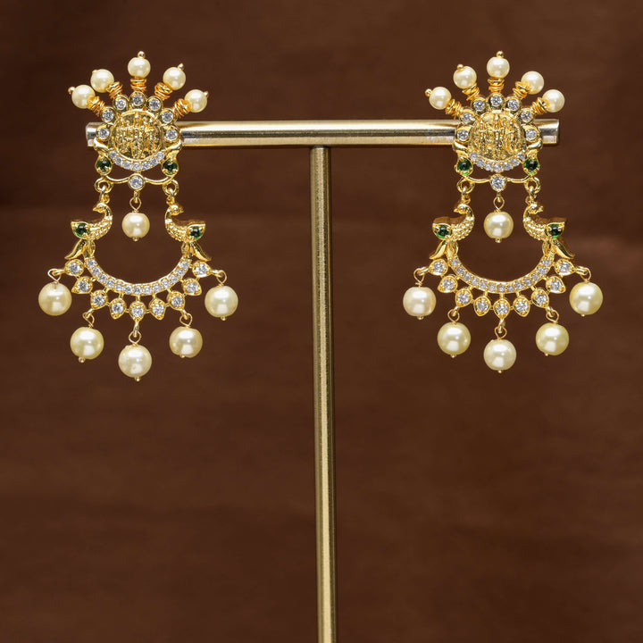 CZ Gold Finish Earrings