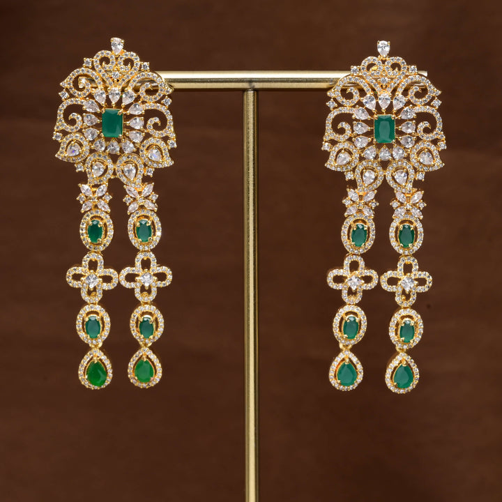 CZ Gold Finish Earrings