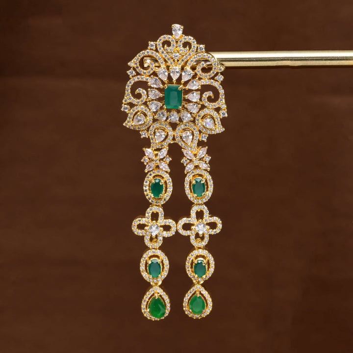 CZ Gold Finish Earrings