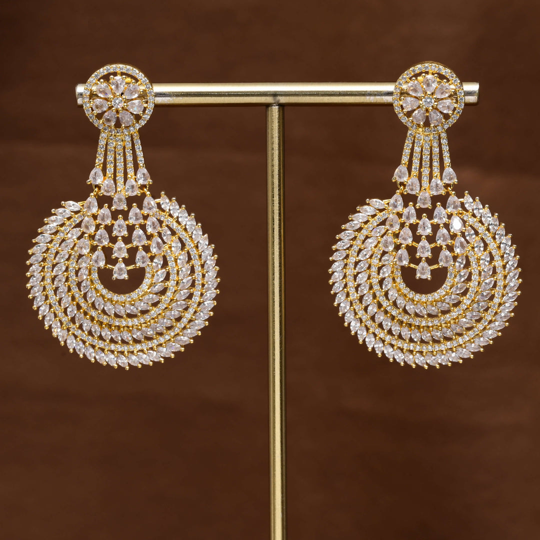 CZ Gold Finish Earrings