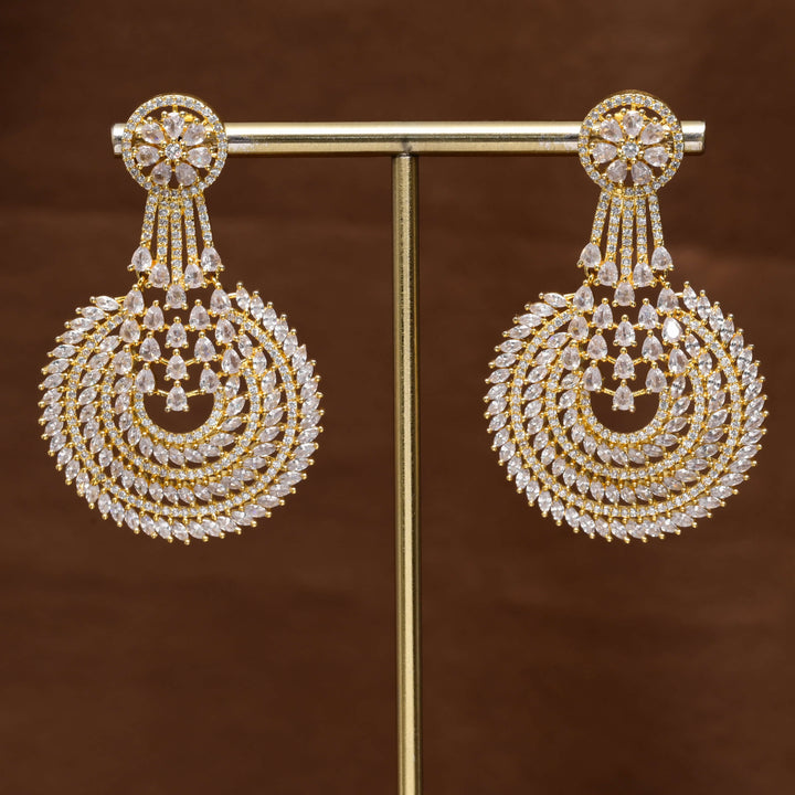 CZ Gold Finish Earrings